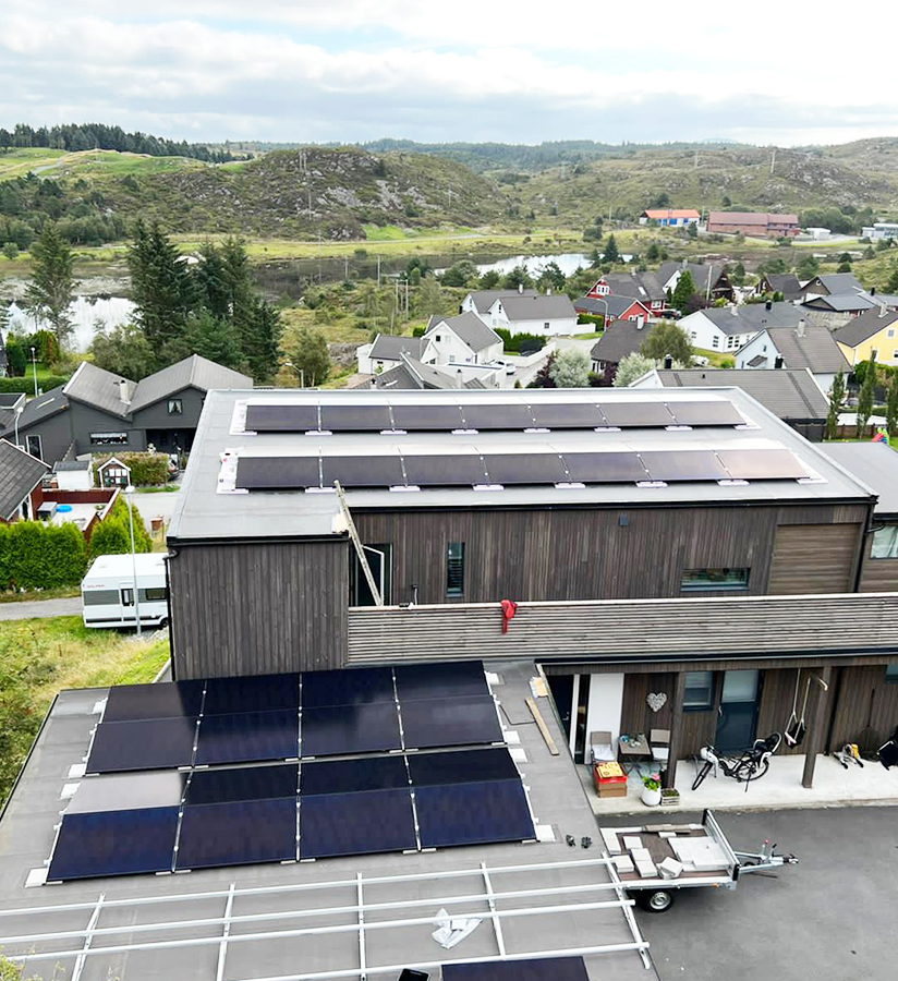 20-kW-Solaranlage mit vollständig schwarzen Schindelmodulen in Norwegen
