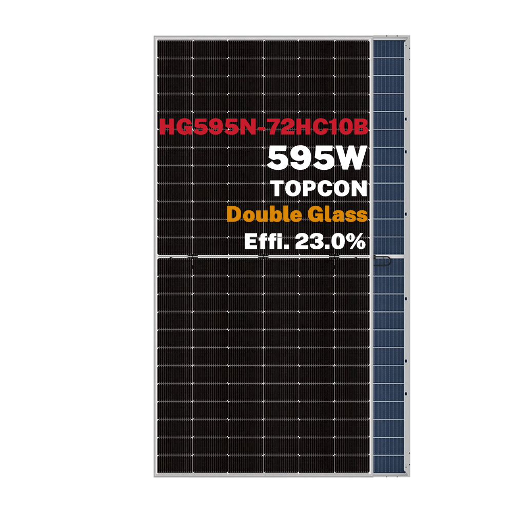 Hocheffizientes Topcon 570 W 575 W 580 W bifaziales Doppelglas-Halbzellen-Solarmodul
